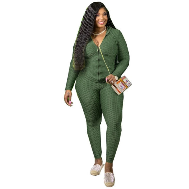 Pl XL-5XL two Piece Set Women tracksuit Sweatshirt Sweatpants joggers Winter Outfit