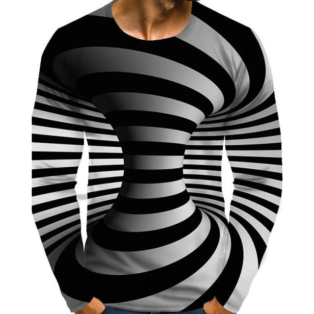 Mens Shirts Graphic Optical Illusion Plus Size T-shirts