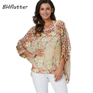 BHflutter Plus Size Women Blouse- Leopard & other prints Casual Chiffon Blouses