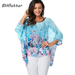 BHflutter Plus Size Women Blouse- Leopard & other prints Casual Chiffon Blouses