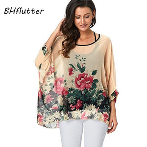 BHflutter Plus Size Women Blouse- Leopard & other prints Casual Chiffon Blouses