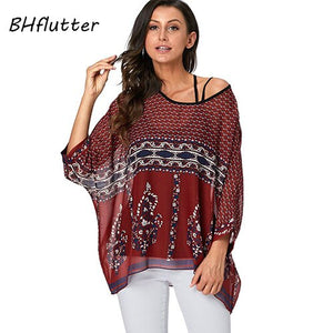 BHflutter Plus Size Women Blouse- Leopard & other prints Casual Chiffon Blouses