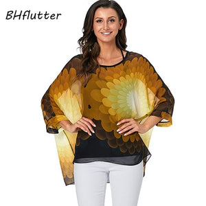 BHflutter Plus Size Women Blouse- Leopard & other prints Casual Chiffon Blouses