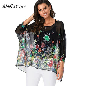 BHflutter Plus Size Women Blouse- Leopard & other prints Casual Chiffon Blouses