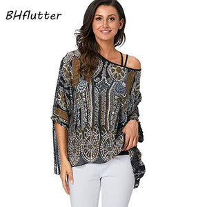 BHflutter Plus Size Women Blouse- Leopard & other prints Casual Chiffon Blouses