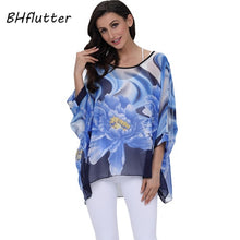 Load image into Gallery viewer, BHflutter Plus Size Women Blouse- Leopard &amp; other prints Casual Chiffon Blouses