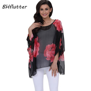 BHflutter Plus Size Women Blouse- Leopard & other prints Casual Chiffon Blouses