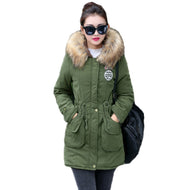 Long Winter Jacket Coat Thick Cotton Warm Jacket Womens Outwear Parkas Plus Size Fur Coat