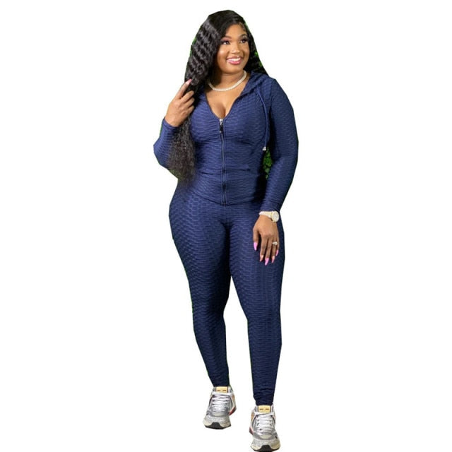 Pl  XL-5XL two Piece Set Women tracksuit Sweatshirt Sweatpants joggers Winter Outfit