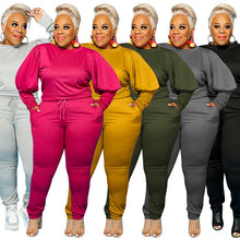 Load image into Gallery viewer, Plus Size  5xl Two Piece Outfits Sweatsuit Stretch Top Sweatpants Leggings Jogger Tracksuit