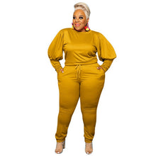 Load image into Gallery viewer, Plus Size  5xl Two Piece Outfits Sweatsuit Stretch Top Sweatpants Leggings Jogger Tracksuit