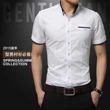 Load image into Gallery viewer, Summer Business Shirt Short Sleeves Turn-down Collar Tuxedo Shirt Shirt Men Shirts Big Size 5XL