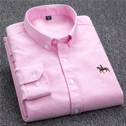 S-8XL Plus Size New Men's 100% Cotton Oxford Shirts Men Long Sleeve Casual Slim Fit  Dress Shirts For Male  Business Shirt Tops