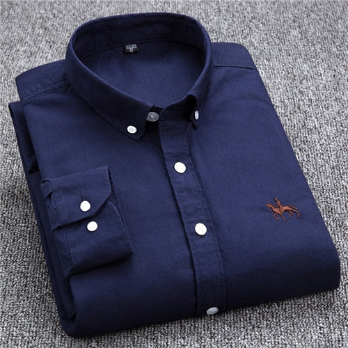 S-8XL Plus Size New Men's 100% Cotton Oxford Shirts Men Long Sleeve Casual Slim Fit  Dress Shirts For Male  Business Shirt Tops