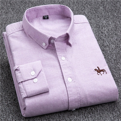 S-8XL Plus Size New Men's 100% Cotton Oxford Shirts Men Long Sleeve Casual Slim Fit  Dress Shirts For Male  Business Shirt Tops