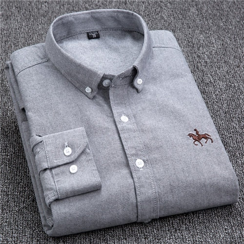 S-8XL Plus Size New Men's 100% Cotton Oxford Shirts Men Long Sleeve Casual Slim Fit  Dress Shirts For Male  Business Shirt Tops
