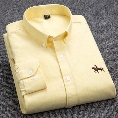S-8XL Plus Size New Men's 100% Cotton Oxford Shirts Men Long Sleeve Casual Slim Fit  Dress Shirts For Male  Business Shirt Tops