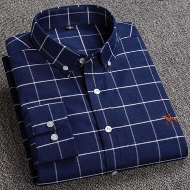 S-8XL Plus Size New Men's 100% Cotton Oxford Shirts Men Long Sleeve Casual Slim Fit  Dress Shirts For Male  Business Shirt Tops