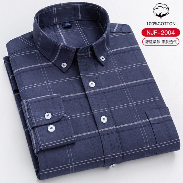 S-8XL Plus Size New Men's 100% Cotton Oxford Shirts Men Long Sleeve Casual Slim Fit  Dress Shirts For Male  Business Shirt Tops
