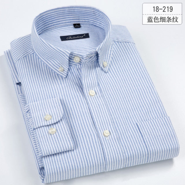 S-8XL Plus Size New Men's 100% Cotton Oxford Shirts Men Long Sleeve Casual Slim Fit  Dress Shirts For Male  Business Shirt Tops