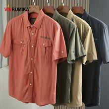 Load image into Gallery viewer, Big Size Men&#39;s 100% Pure Cotton Casual Style Short Sleeve Shirt