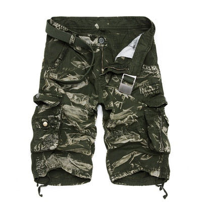 Mens Military Cargo Shorts  Army Camouflage Tactical Shorts Men Cotton Loose Work Casual Short Pants Plus Size