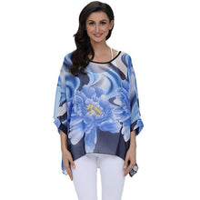 Load image into Gallery viewer, Plus-size Chiffon Shirt Batwing Sleeve Letters Print Tops Blouses