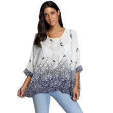 Load image into Gallery viewer, Plus-size Chiffon Shirt Batwing Sleeve Letters Print Tops Blouses