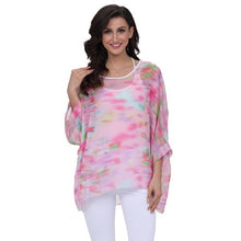 Load image into Gallery viewer, Plus-size Chiffon Shirt Batwing Sleeve Letters Print Tops Blouses