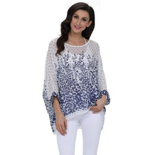 Load image into Gallery viewer, Plus-size Chiffon Shirt Batwing Sleeve Letters Print Tops Blouses