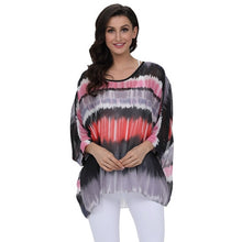 Load image into Gallery viewer, Plus-size Chiffon Shirt Batwing Sleeve Letters Print Tops Blouses