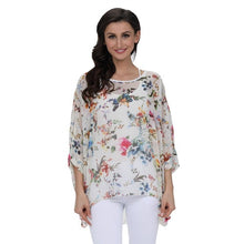 Load image into Gallery viewer, Plus-size Chiffon Shirt Batwing Sleeve Letters Print Tops Blouses