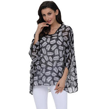 Load image into Gallery viewer, Plus-size Chiffon Shirt Batwing Sleeve Letters Print Tops Blouses