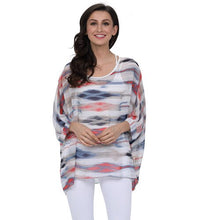 Load image into Gallery viewer, Plus-size Chiffon Shirt Batwing Sleeve Letters Print Tops Blouses