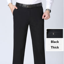 Load image into Gallery viewer, Spring Autumn Middle-aged Casual Trousers Men&#39;s Straight Slacks High Waists Dad&#39;s Thin Thick Breathable Cotton Male Suit Pants