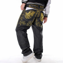 Load image into Gallery viewer, Man Loose Baggy Jeans Hiphop Skateboard Denim Pants Hip Hop Rap Male Black Trouses Big Size 30-46