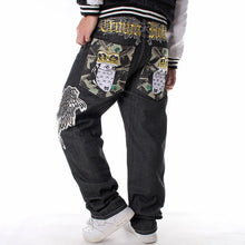 Load image into Gallery viewer, Man Loose Baggy Jeans Hiphop Skateboard Denim Pants Hip Hop Rap Male Black Trouses Big Size 30-46