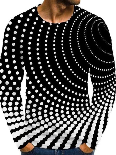 Mens Shirts Graphic Optical Illusion Plus Size T-shirts