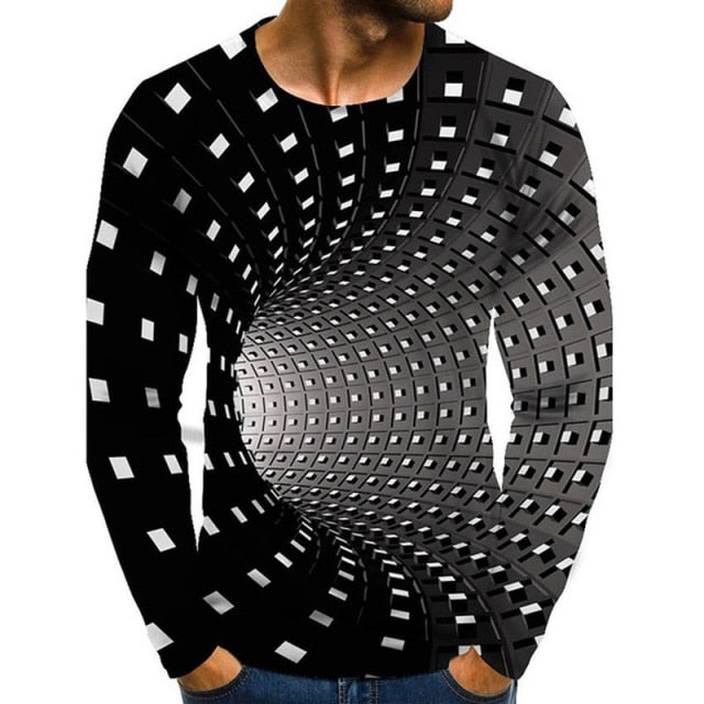 Mens Shirts Graphic Optical Illusion Plus Size T-shirts