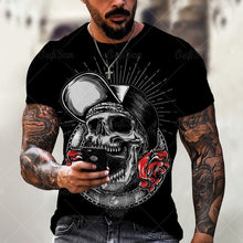 Load image into Gallery viewer, Men Street Skull Head 3D Printing Unisex Clothes Plus Size Comfortable Round Neck