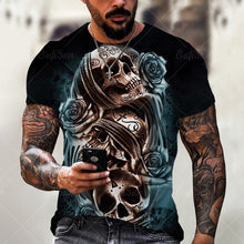 Load image into Gallery viewer, Men Street Skull Head 3D Printing Unisex Clothes Plus Size Comfortable Round Neck