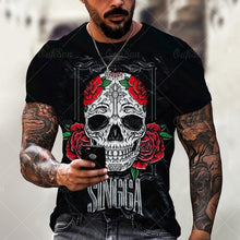 Load image into Gallery viewer, Men Street Skull Head 3D Printing Unisex Clothes Plus Size Comfortable Round Neck