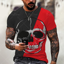 Load image into Gallery viewer, Men Street Skull Head 3D Printing Unisex Clothes Plus Size Comfortable Round Neck