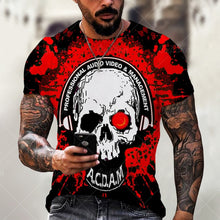 Load image into Gallery viewer, Men Street Skull Head 3D Printing Unisex Clothes Plus Size Comfortable Round Neck