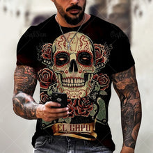 Load image into Gallery viewer, Men Street Skull Head 3D Printing Unisex Clothes Plus Size Comfortable Round Neck