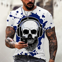 Load image into Gallery viewer, Men Street Skull Head 3D Printing Unisex Clothes Plus Size Comfortable Round Neck