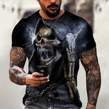 Load image into Gallery viewer, Men Street Skull Head 3D Printing Unisex Clothes Plus Size Comfortable Round Neck