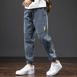 Casual Baggy Men Denim Joggers Streetwear Harem Pants Jeans Trousers Big Size