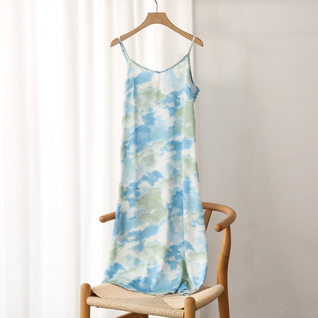 Women's Dress Summer Spaghetti Satin Long Party Woman Sundress Plus Size Vestido Feminino