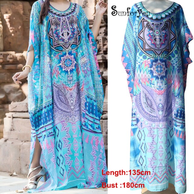 Maxi Dress Cover up Robe Plage Bathing suit Cover ups Pareo Salida de Playa  Kaftan Beach Swimwear Cover up